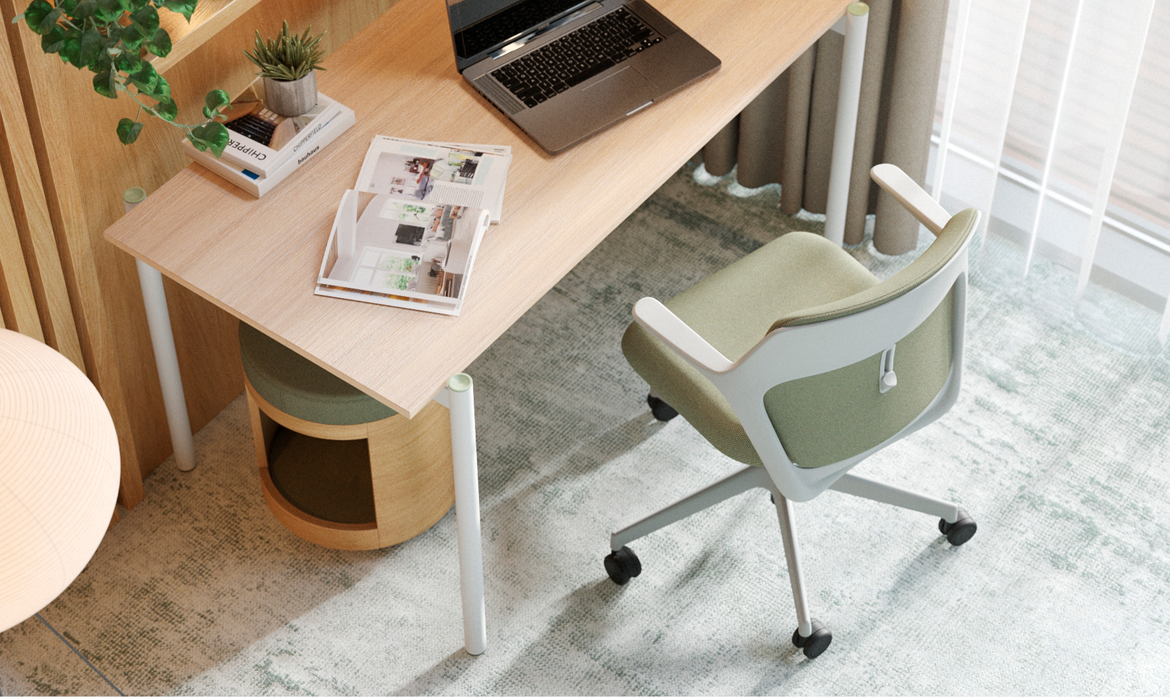 Green office chair industrial design, Alegre Design, Narbutas